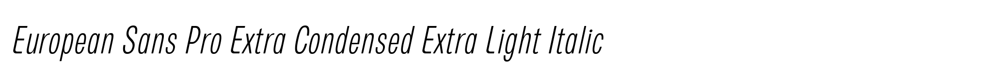 European Sans Pro Extra Condensed Extra Light Italic image